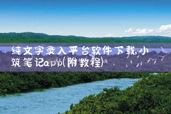 纯文字录入平台软件下载