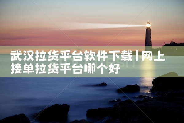 武汉拉货平台软件下载